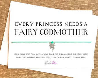 Silv GODMOTHER card Fairy Godmother Friendship bracelet card Will you be my Godmother card godmother bracelet godmother gift fairy bracelet