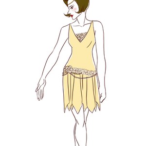 Sewing Pattern - 1920's flapper gown for 16" fashion dolls - Ellowyne Wilde and Tonner