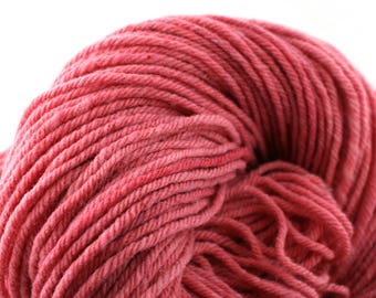 Hand Dyed Aran weight mini Empire Rambouillet Wool 213 yds 4oz Petal