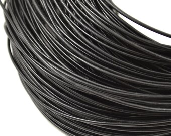2mm Greek Leather Cord - Black - Subtle Shine