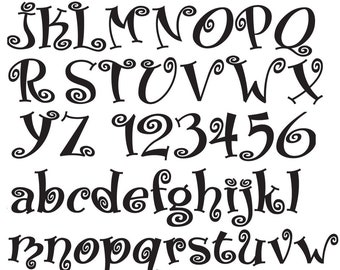 Curly Monograms - Ceramic Waterslide Decal - Enamel Decal - Fusible Decal - 77633