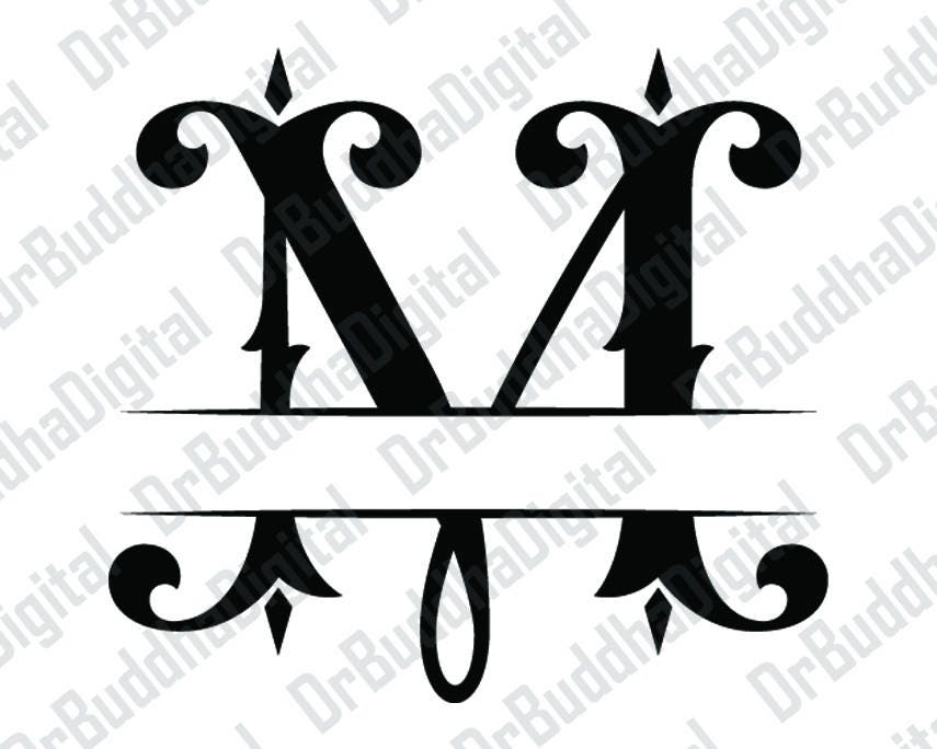 Split Monogram Font SVG Collection Split Monogram Alphabet