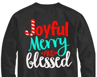Joyful Merry and Blessed svg, Christmas svg, joyful svg, SVG, DXF, EPS, Christmas quote svg, merry svg, cut file, blessed svg, joy