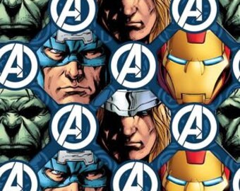 1 Set of Marvel Comics™ Avengers Print, seat covers and steering wheel cover, custom made.