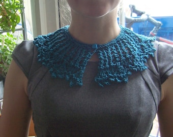 Detachable Collar Necklace Cotton Buttoned Hand Knitted