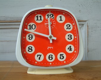 French vintage JAPY mechanical alarm clock. 1970s