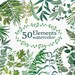 Watercolor Ferns Clipart: "WATERCOLOR CLIP ART" Branches clipart Greenery clipart Wedding clip art Foliage clip art Diy wedding invites