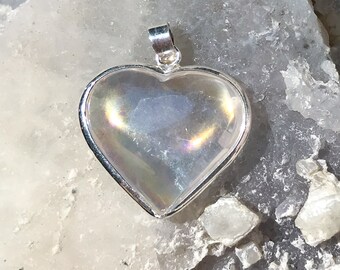 Angel Aura Heart Pendant - Pure Joyful Energy- Wrapped inSterling Silver - A Grade ! Beautiful
