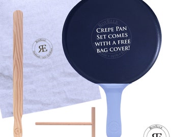 RoyElle CookWare Premium 12 inch Aluminum Crepe Pan Kit