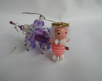 Vintage Beaded ornaments. Handmade beaded ornaments