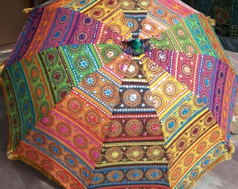 garden umbrella big size ,beach umbrella with colourful embroidery diameter size 6 ft(72 inch),lawn umbrella ,wedding decoration umbrella