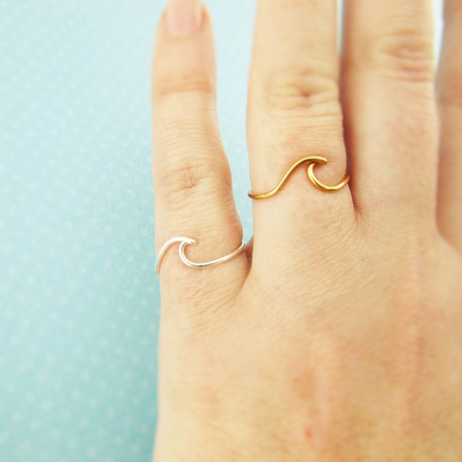 Wave Ring Surf Ring Beach Ring Sterling or 14K Gold Filled
