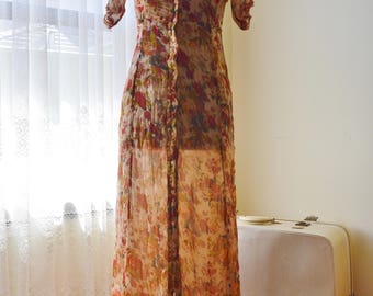 Vintage 90s floral maxi dress M