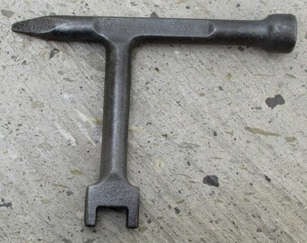 Old Cast Iron Spanner Socket Spike T-Shaped Mystery Tool