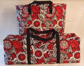 Carrying Case for Cricut Explore Air/Silhouette Cameo 3/Brother ScanNCut/ Cricut Maker /Accessory Bag / Red, Black, Grey, White Floral Print