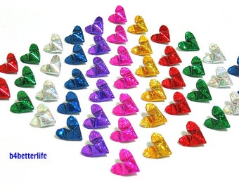 Lot of 175pcs Medium Size 3D Origami Hearts "LOVE". (4D Glittering Paper Series). #FOH-108.