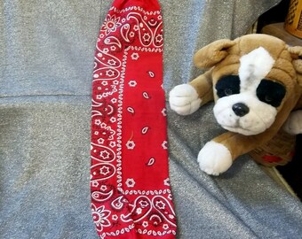 Plastic Bag Holder Sock, Classic Red Paisley Print
