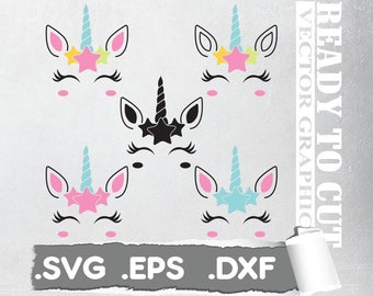 Unicorn svg unicorn eyelashes unicorn birthday svg Magical unicorn svg unicorn face svg Cricut, Silhouette Cut File SVG DXF EPS