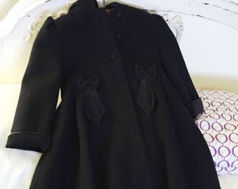 Vintage Girl's Rothschild Wool Hooded Coat