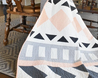 Tribal Song Quilt | throw quilt | modern quilt | couch quilt | geometric |