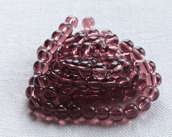 30 6mm for creations Bordeaux red glass beads