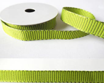 2 m x fancy 10mm bicolor green grosgrain Ribbon