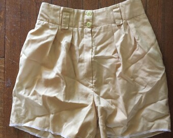 Yellow High Waisted Shorts Retro