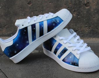 Custom Adidas Superstar GALAXY shoes Blue Purple