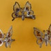 Rare Metal Barrette Butterflies with Wings on Springs. Вecorated with Сolored Beads. Soviet Pins, Soviet Badges. Made in USSR.