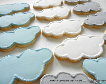 Cloud Hand decorated Sugar Cookies for Baby Showers (#2368)