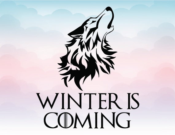 Game of thrones Winter is coming wolf head vector logo for