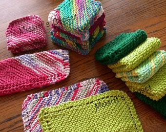 Easy Knit Dishcloth or Wash Cloth Pattern, Perfect Learn to Knit Pattern, INSTANT DOWNLOAD PDF