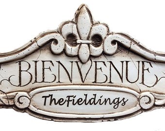 Custom Bienvenue French Welcome Sign