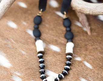 Handmade Beaded Antler Necklace