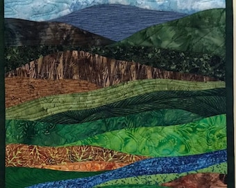 Art Quilt Abstract Landscape 12, Wall Quilt, Wall Hanging