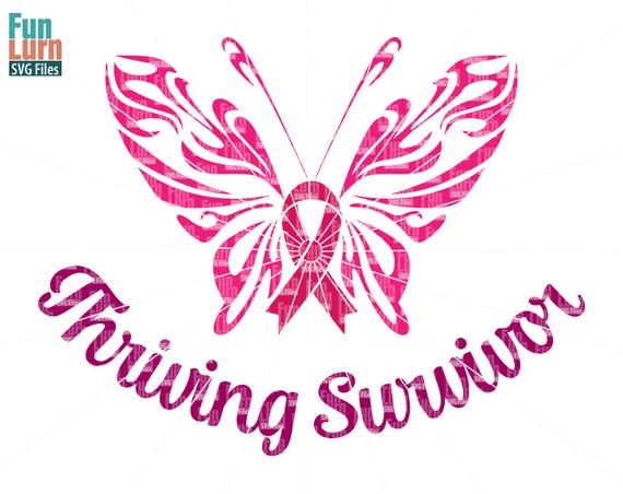 Breast Cancer Awareness SVG Thriving Survivor Ribbon