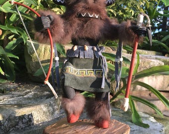 Native American Kachina Katsina Buffalo Warrior Doll