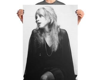 Stevie Nicks Poster - Fleetwood Mac Poster - Music Poster - Black And White Poster - Bohemian Decor - Premium Semi-Gloss Photo Paper Poster