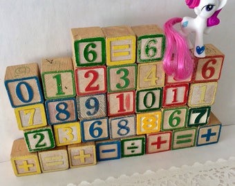 Wooden Blocks- number Blocks - homeschooling - stacking cubes - toddler toys - Nursery Decor - baby shower - Classic Children
