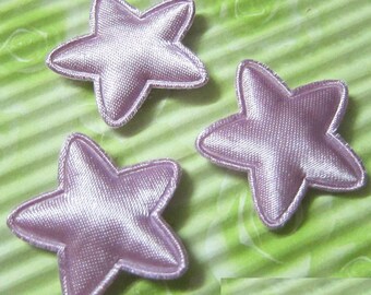 LOT 6 stars embellishment Parma violet 25mm satin 14
