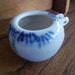 Porcelain Jar, Tiny Bowl, Cobalt blue, Birdcage Water Bowl, Vintage, Kitchenware, Houseware, Collectible, Glazed porcelain, Japanese