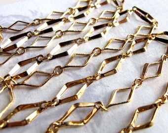 Vintage Gold Plated Unique Diamond Designer Chain (2 feet) (C679)