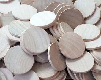 36 Round Circle Wood Disc - 1.5 Inch - Woodworking Wooden Cut Outs Shapes Craft Supplies
