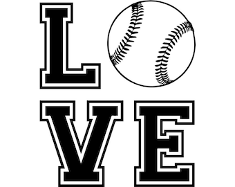 Love Baseball #26 Player Tournament Ball Bat League Equipment School Team Game Field Sport Logo.SVG .EPS .PNG Vector Cricut Cut Cutting File