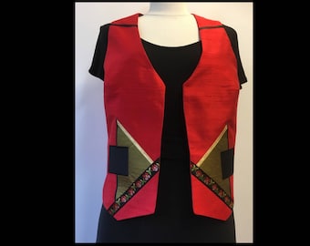 Woman silk - sleeveless bolero jacket