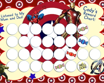 Superhero Hulk Magnetic Childrens Reward Chart