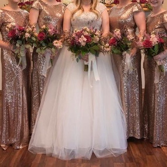 Boutique Sequin Long Wedding Bridesmaid DressSequin Prom