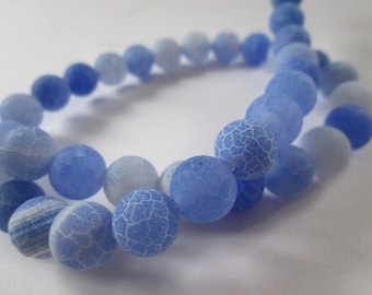 blue dragon veins agate round 10 mm 10 beads