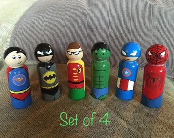 Superheroes- DC/Marvel comics inspired characters, set of 4