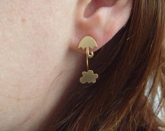 Autumn clouds and umbrella: Earrings